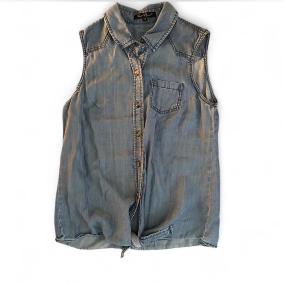 Velvet Heart Tops - Velvet Heart Blue Denim Tank Top